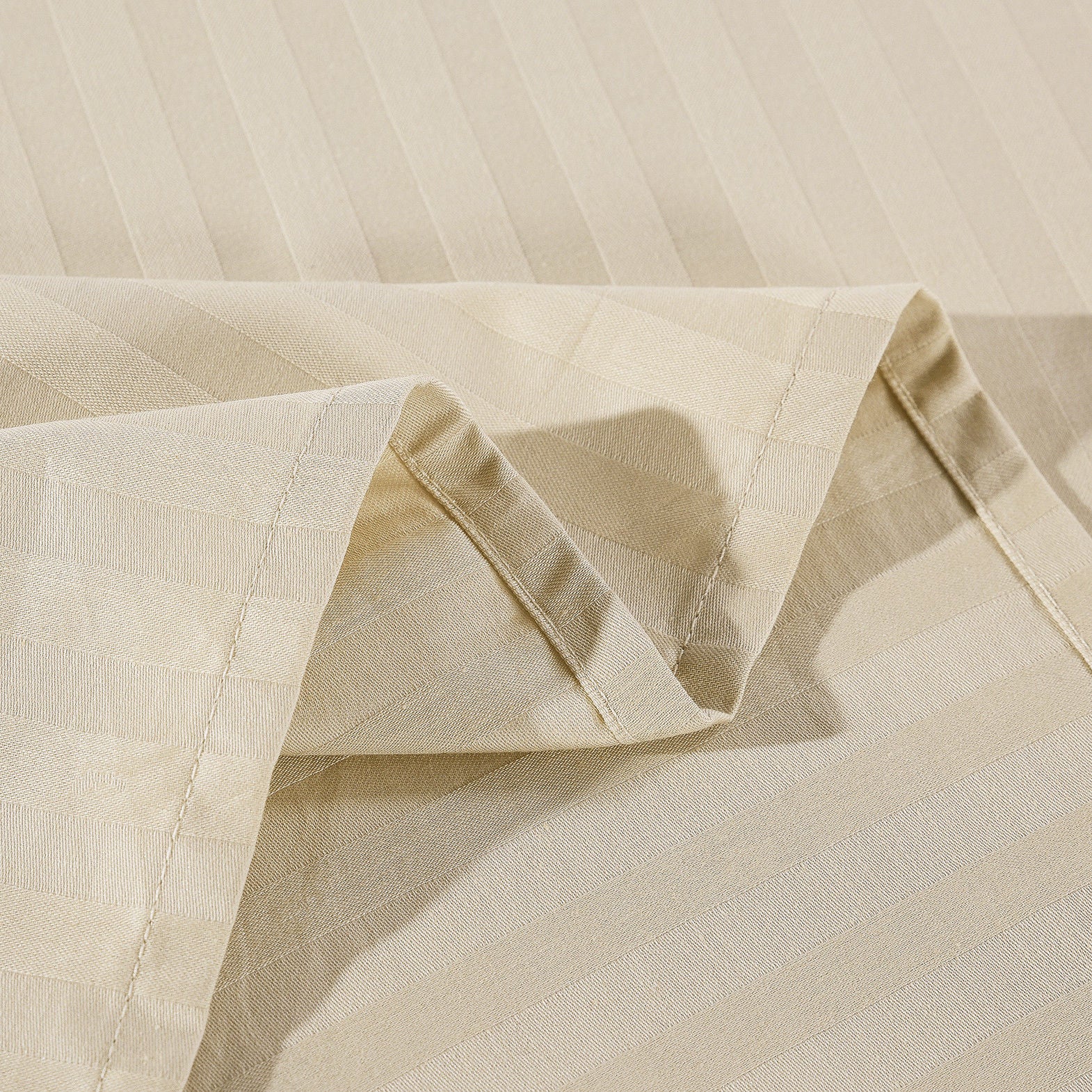 Kensington 1200 Thread Count 100% Egyptian Cotton Sheet Set Stripe Hotel Grade - King - Sand V160-202141