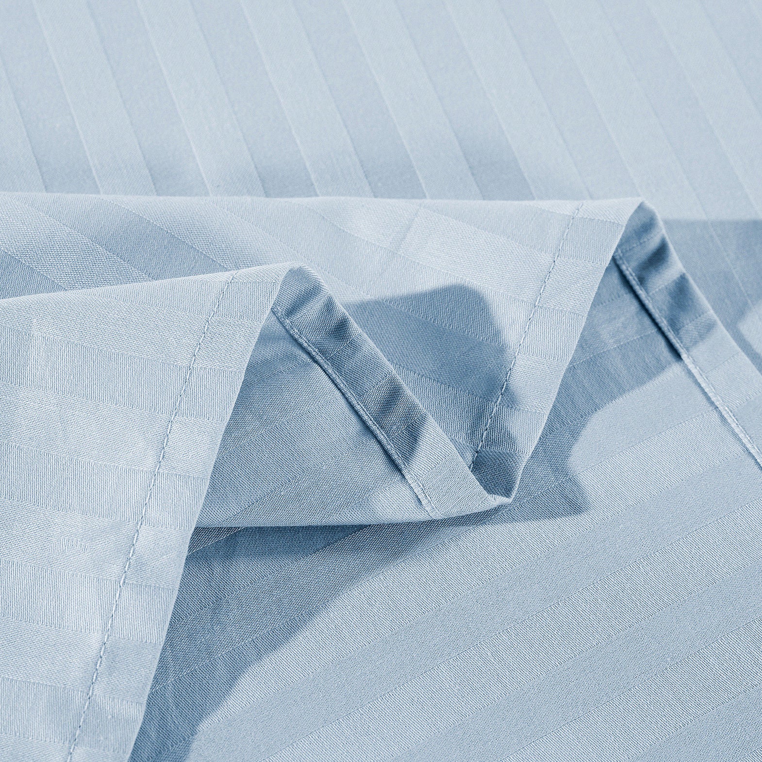 Kensington 1200 Thread Count 100% Egyptian Cotton Sheet Set Stripe Hotel Grade - King - Chambray V160-202144