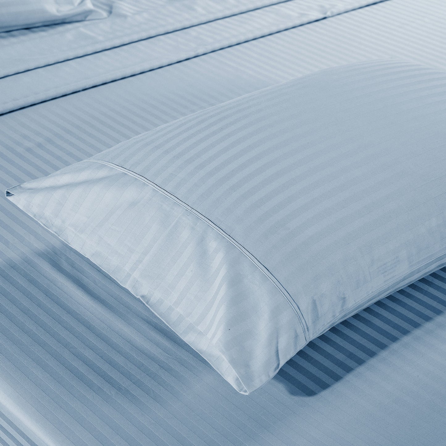 Kensington 1200 Thread Count 100% Egyptian Cotton Sheet Set Stripe Hotel Grade - King - Chambray V160-202144