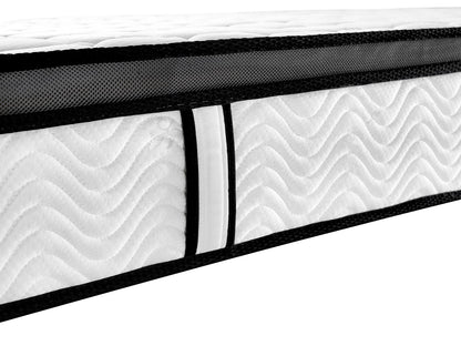 Ergopedic Mattress 5 Zone Latex Pocket Spring Mattress In A Box 30cm - Double - White Grey Black V160-202360