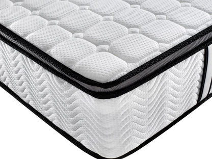 Ergopedic Mattress 5 Zone Latex Pocket Spring Mattress In A Box 30cm - Queen - White Grey Black V160-202365