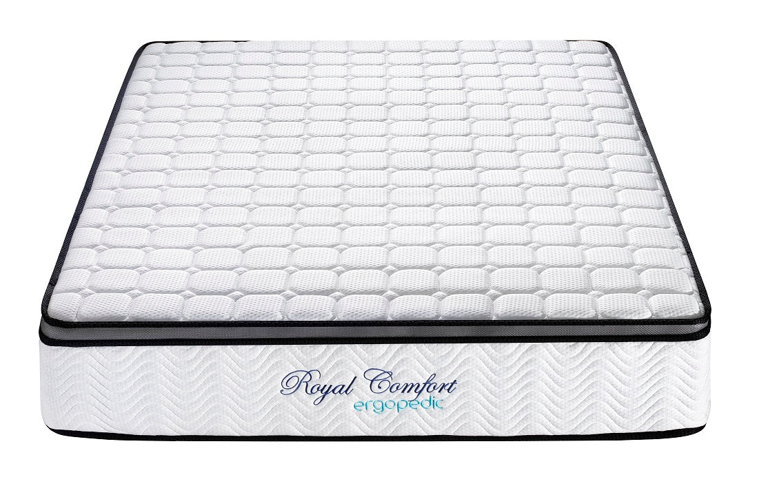 Ergopedic Mattress 5 Zone Latex Pocket Spring Mattress In A Box 30cm - Queen - White Grey Black V160-202365