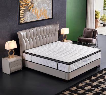 Ergopedic Mattress 5 Zone Latex Pocket Spring Mattress In A Box 30cm - Queen - White Grey Black V160-202365
