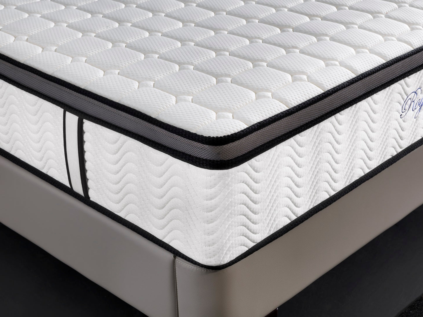 Ergopedic Mattress 5 Zone Latex Pocket Spring Mattress In A Box 30cm - Queen - White Grey Black V160-202365