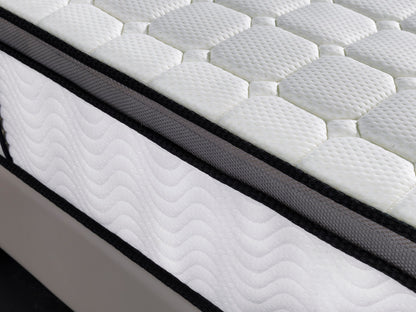 Ergopedic Mattress 5 Zone Latex Pocket Spring Mattress In A Box 30cm - Queen - White Grey Black V160-202365