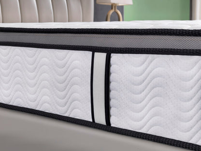 Ergopedic Mattress 5 Zone Latex Pocket Spring Mattress In A Box 30cm - King - White Grey Black V160-202370