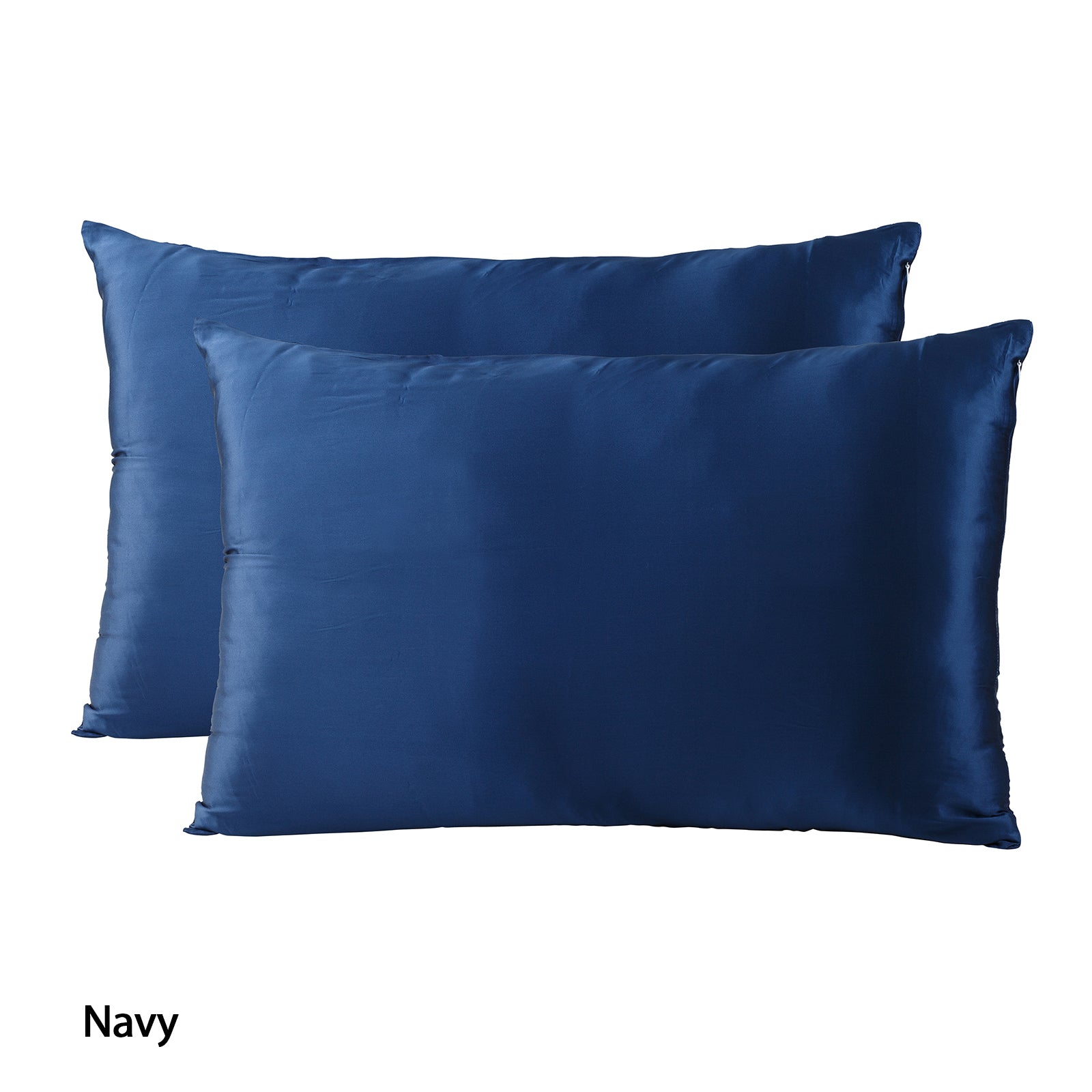 Royal Comfort Mulberry Soft Silk Hypoallergenic Pillowcase Twin Pack 51 x 76cm - Navy V160-204370