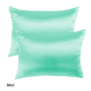 Royal Comfort Mulberry Soft Silk Hypoallergenic Pillowcase Twin Pack 51 x 76cm - Mint V160-204375