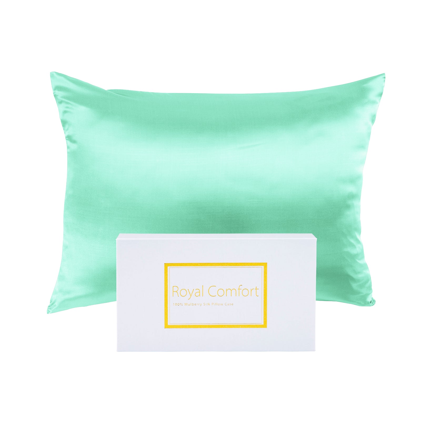 Royal Comfort Mulberry Soft Silk Hypoallergenic Pillowcase Twin Pack 51 x 76cm - Mint V160-204375