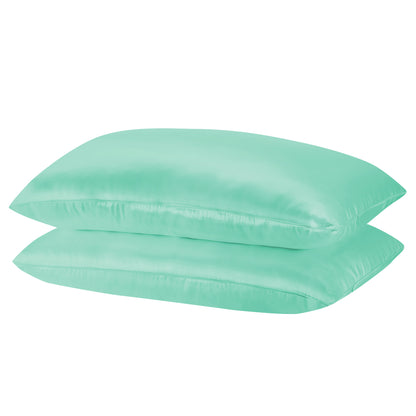 Royal Comfort Mulberry Soft Silk Hypoallergenic Pillowcase Twin Pack 51 x 76cm - Mint V160-204375