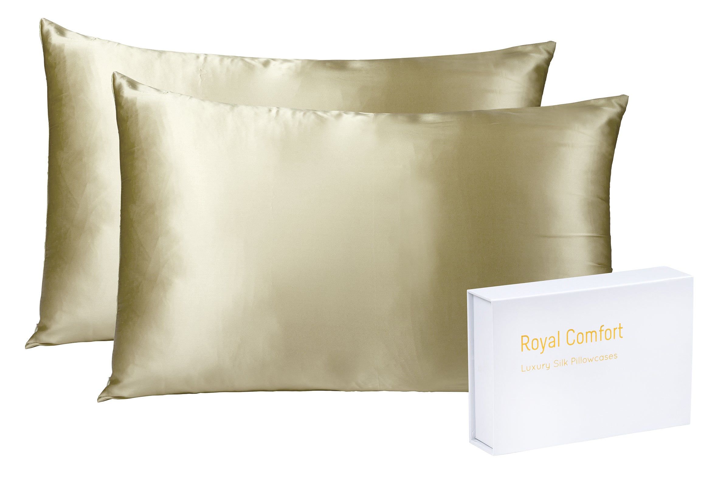 Royal Comfort Mulberry Soft Silk Hypoallergenic Pillowcase Twin Pack 51 x 76cm - Champagne V160-204605