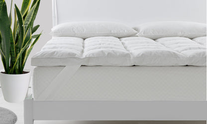 Royal Comfort Duck Feather and Down Mattress Topper 1800GSM Pillowtop Underlay - Double - White V160-204720