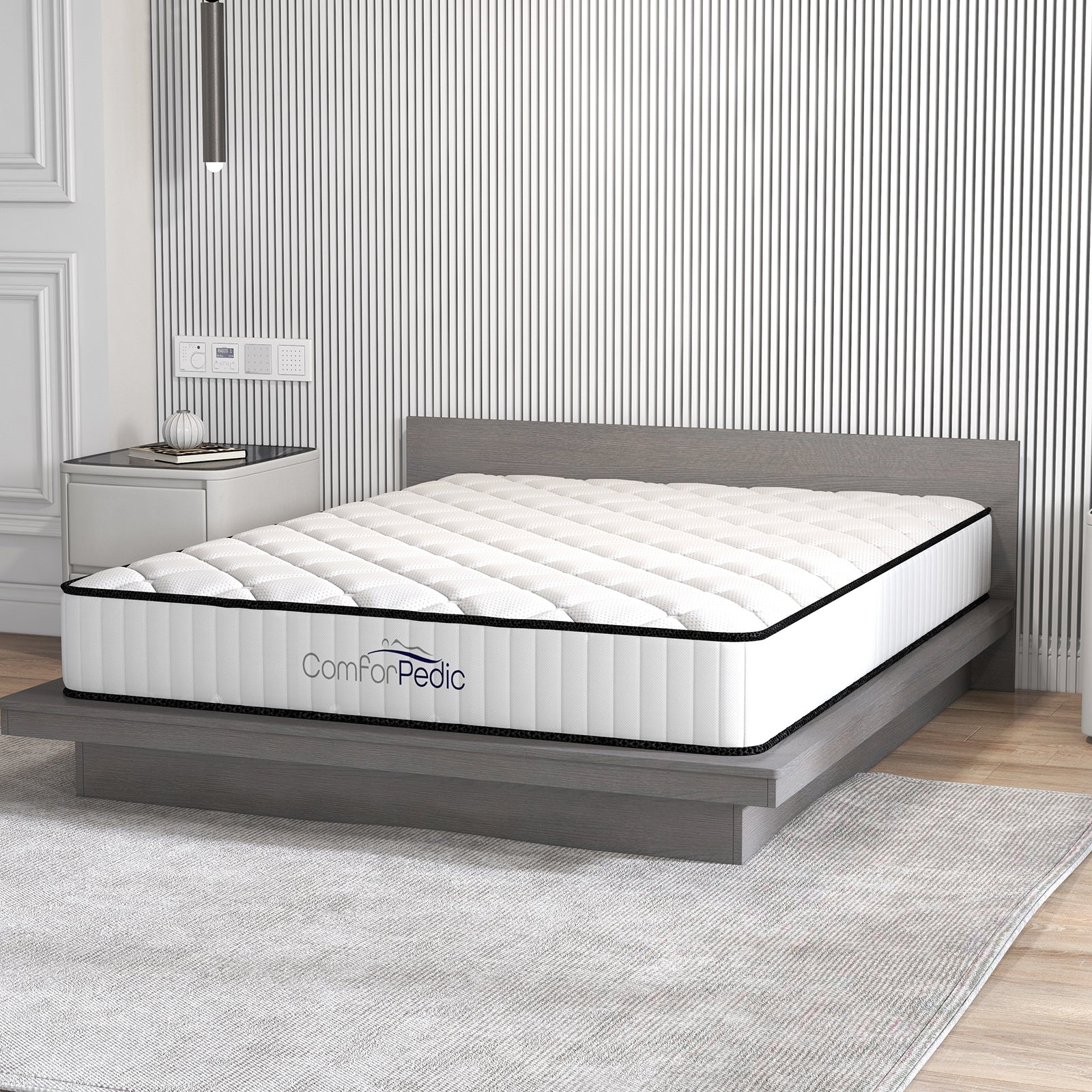 Comforpedic Mattress 5 Zone Medium Support Foam Bonnell Spring 21CM - King - White Black V160-204765