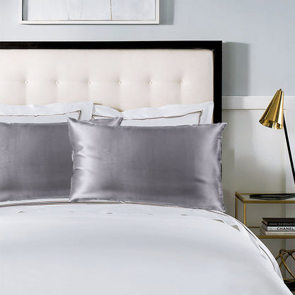 Royal Comfort Pure Silk Pillow Case 100% Mulberry Silk Hypoallergenic Pillowcase - Charcoal V160-204834