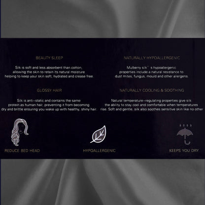 Royal Comfort Pure Silk Pillow Case 100% Mulberry Silk Hypoallergenic Pillowcase - Charcoal V160-204834