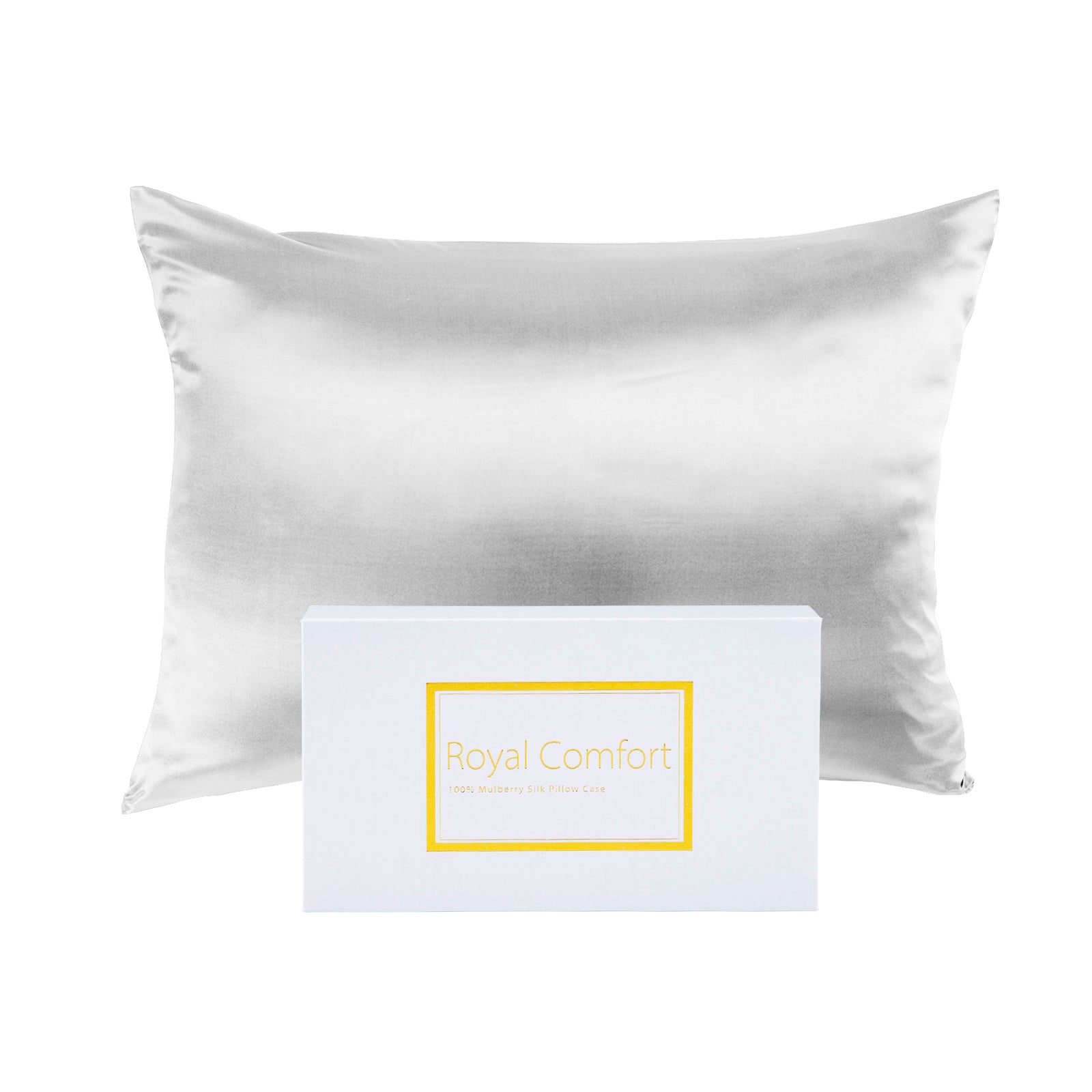 Royal Comfort Pure Silk Pillow Case 100% Mulberry Silk Hypoallergenic Pillowcase - Silver V160-204835