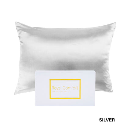 Royal Comfort Pure Silk Pillow Case 100% Mulberry Silk Hypoallergenic Pillowcase - Silver V160-204835