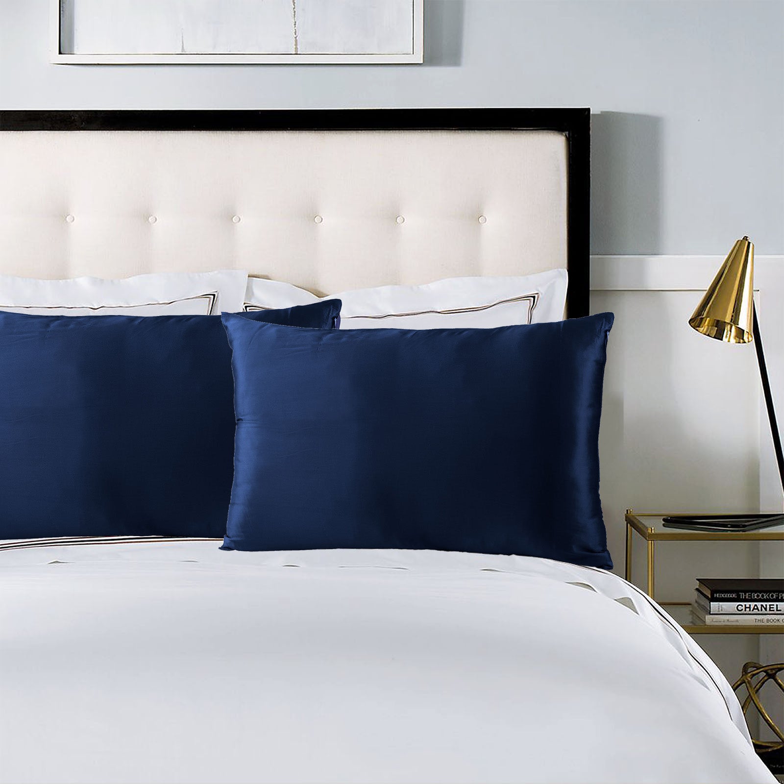 Royal Comfort Pure Silk Pillow Case 100% Mulberry Silk Hypoallergenic Pillowcase - Navy V160-204837