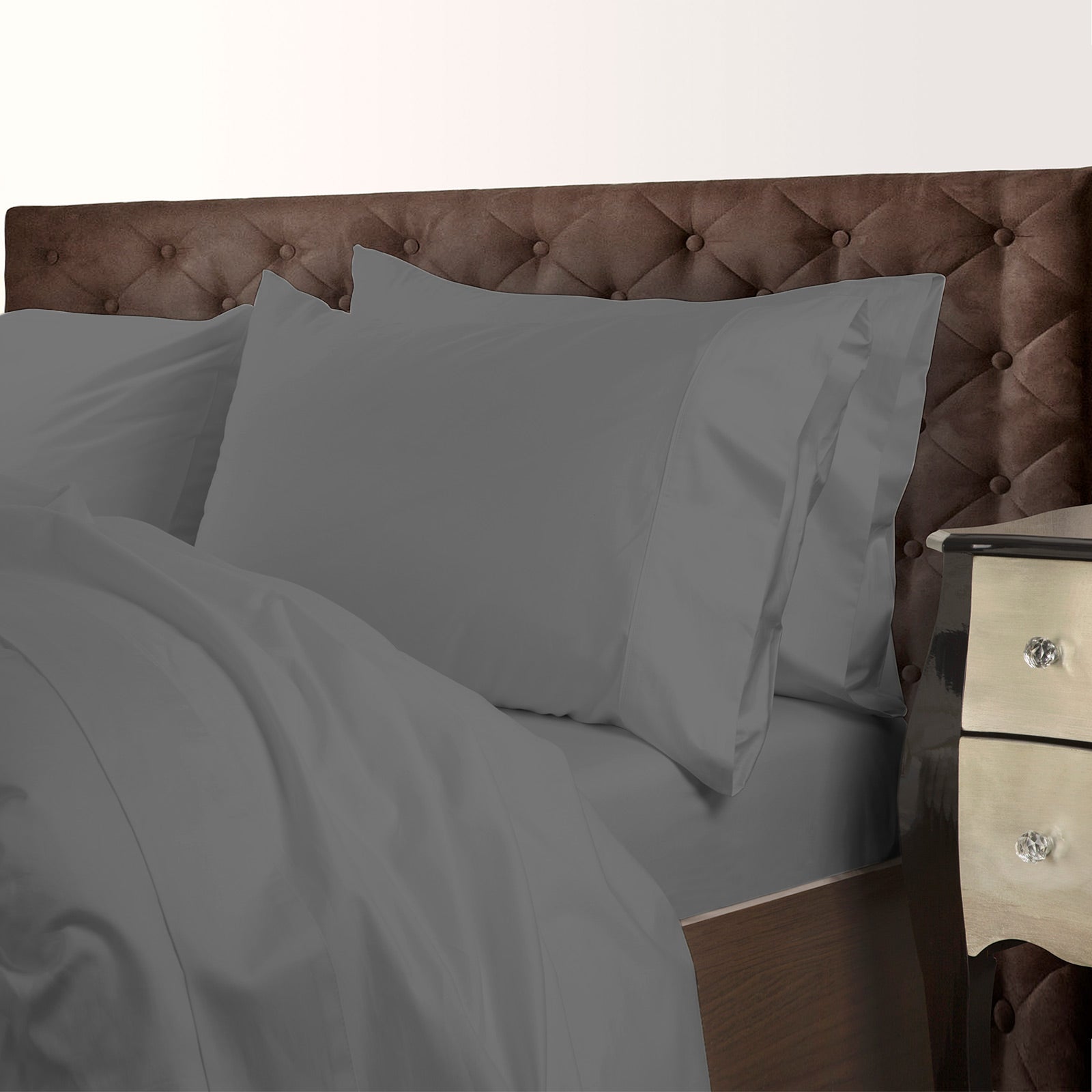 Royal Comfort 1000 Thread Count Cotton Blend Quilt Cover Set Premium Hotel Grade - King - Charcoal V160-204865