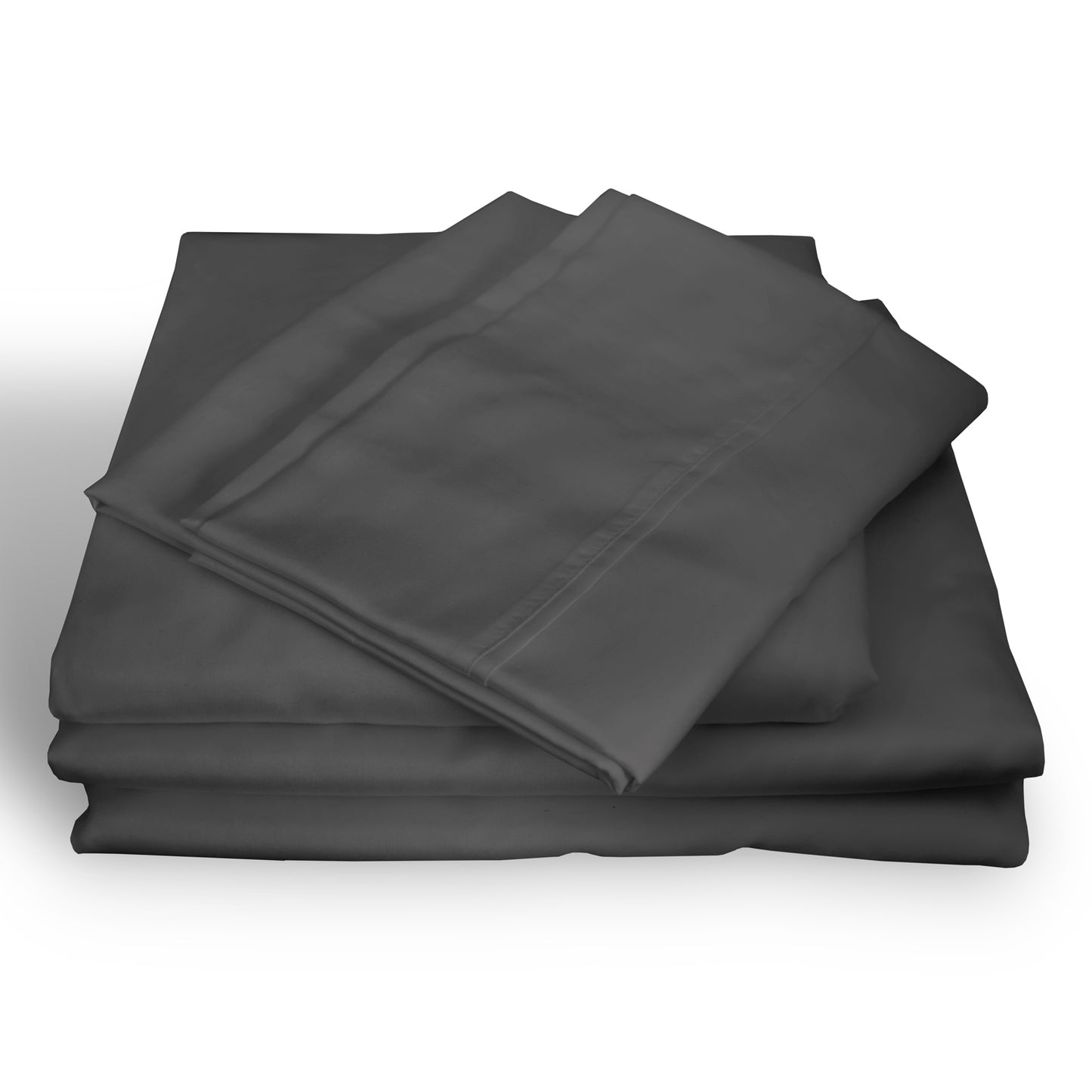 Royal Comfort 1000TC Hotel Grade Bamboo Cotton Sheets Pillowcases Set Ultrasoft - Queen - Pewter V160-204907