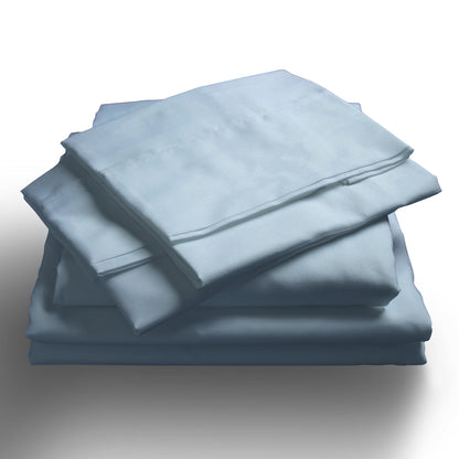 Royal Comfort 1000TC Hotel Grade Bamboo Cotton Sheets Pillowcases Set Ultrasoft - Queen - Blue Fog V160-204909