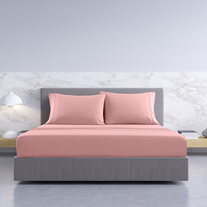 Royal Comfort 1000TC Hotel Grade Bamboo Cotton Sheets Pillowcases Set Ultrasoft - Queen - Blush V160-204910