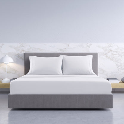 Royal Comfort 1000TC Hotel Grade Bamboo Cotton Sheets Pillowcases Set Ultrasoft - King - White V160-204911
