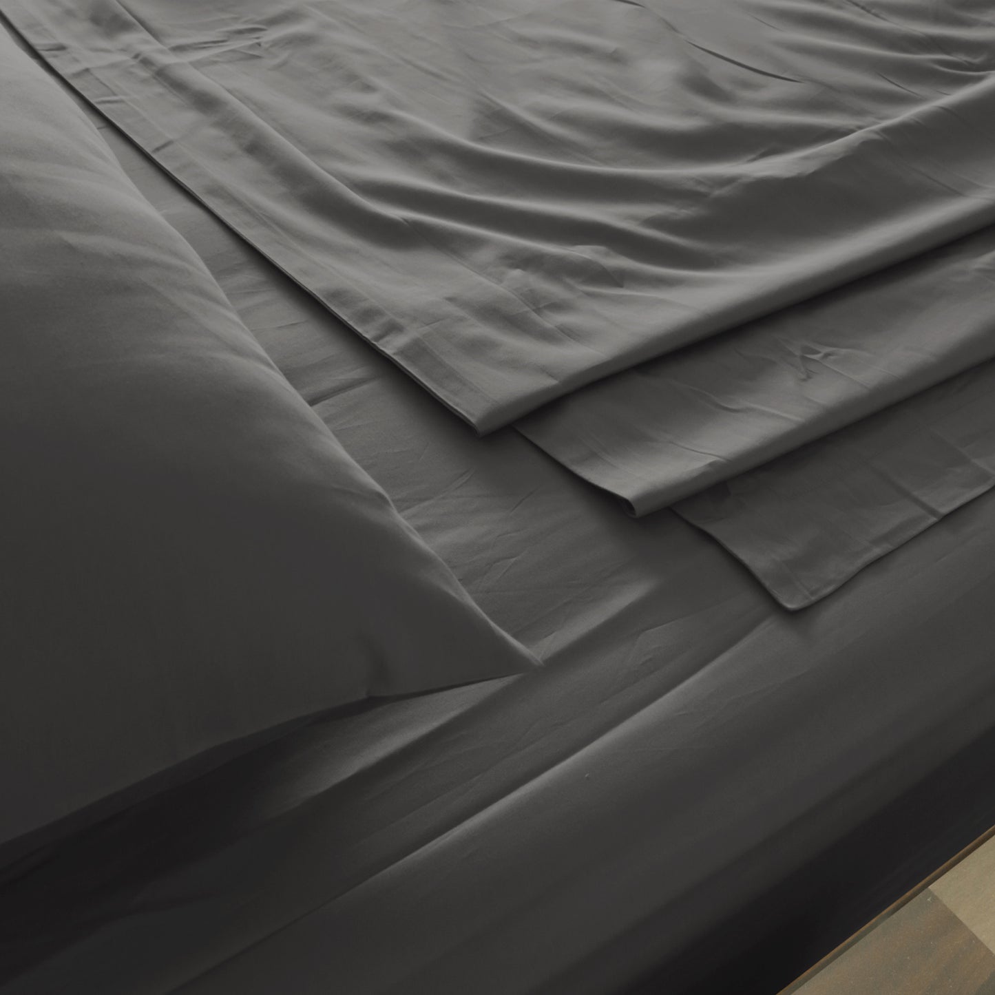 Royal Comfort 1000TC Hotel Grade Bamboo Cotton Sheets Pillowcases Set Ultrasoft - King - Pewter V160-204912