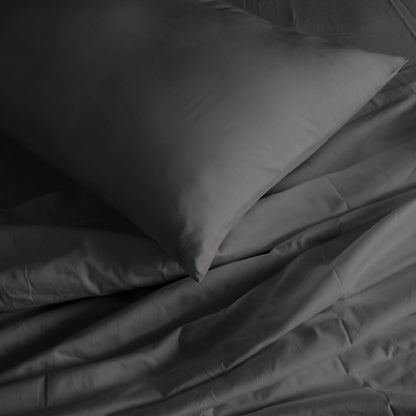 Royal Comfort 1000TC Hotel Grade Bamboo Cotton Sheets Pillowcases Set Ultrasoft - King - Pewter V160-204912