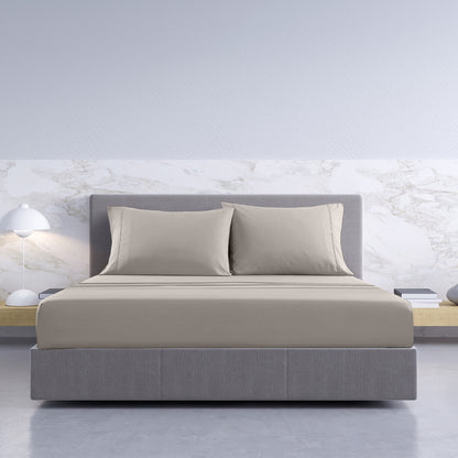 Royal Comfort 1000TC Hotel Grade Bamboo Cotton Sheets Pillowcases Set Ultrasoft - King - Dove V160-204913