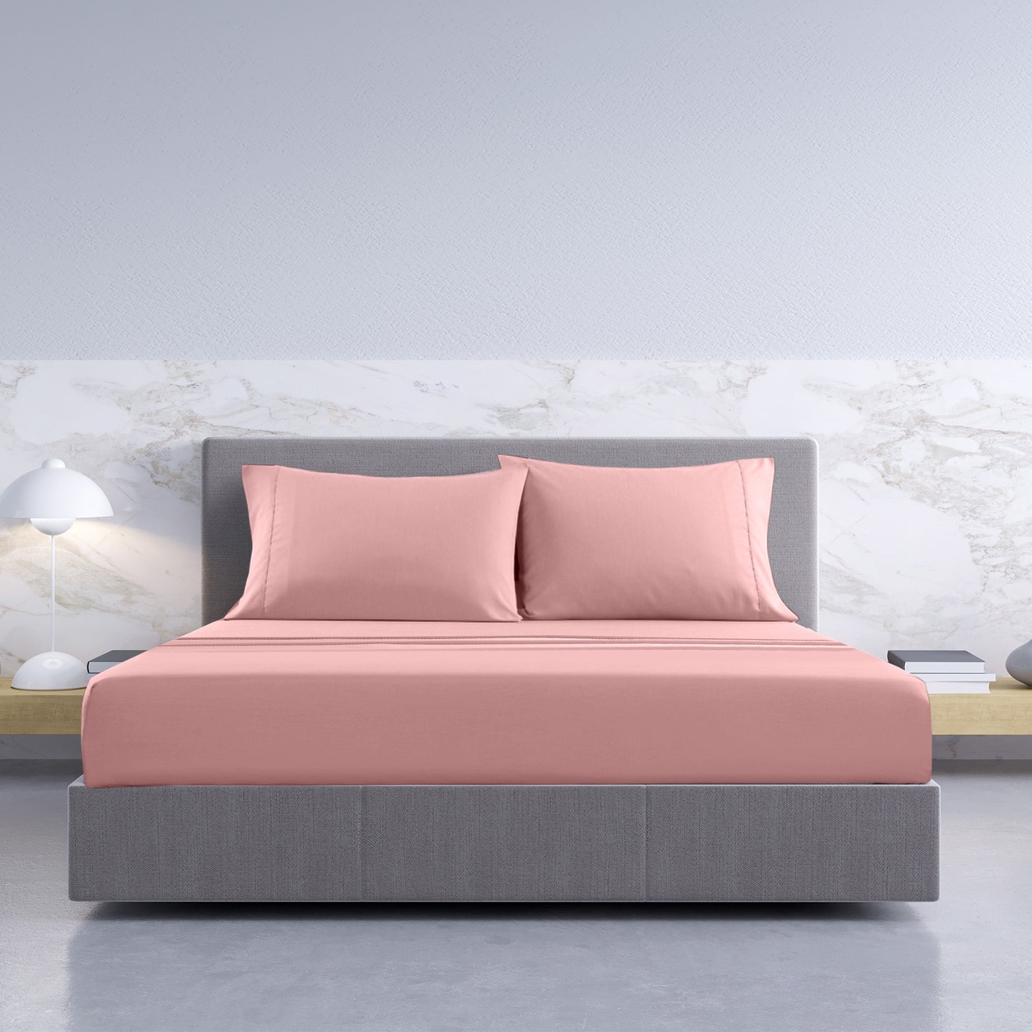 Royal Comfort 1000TC Hotel Grade Bamboo Cotton Sheets Pillowcases Set Ultrasoft - King - Blush V160-204915