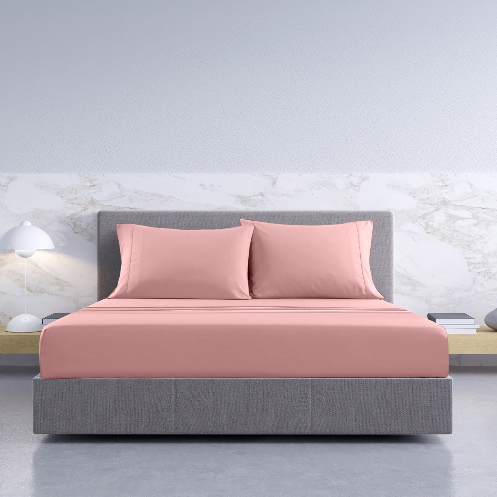 Royal Comfort 1000TC Hotel Grade Bamboo Cotton Sheets Pillowcases Set Ultrasoft - King - Blush V160-204915