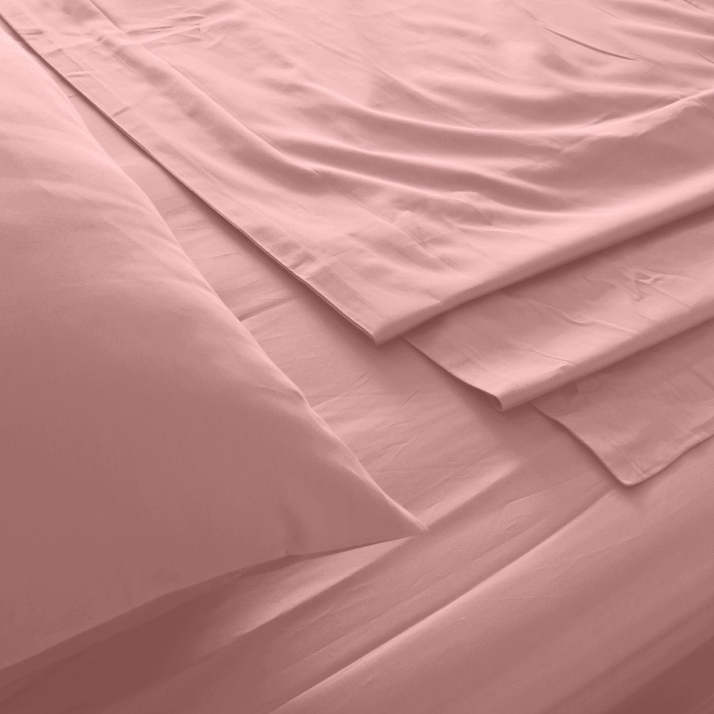 Royal Comfort 1000TC Hotel Grade Bamboo Cotton Sheets Pillowcases Set Ultrasoft - King - Blush V160-204915