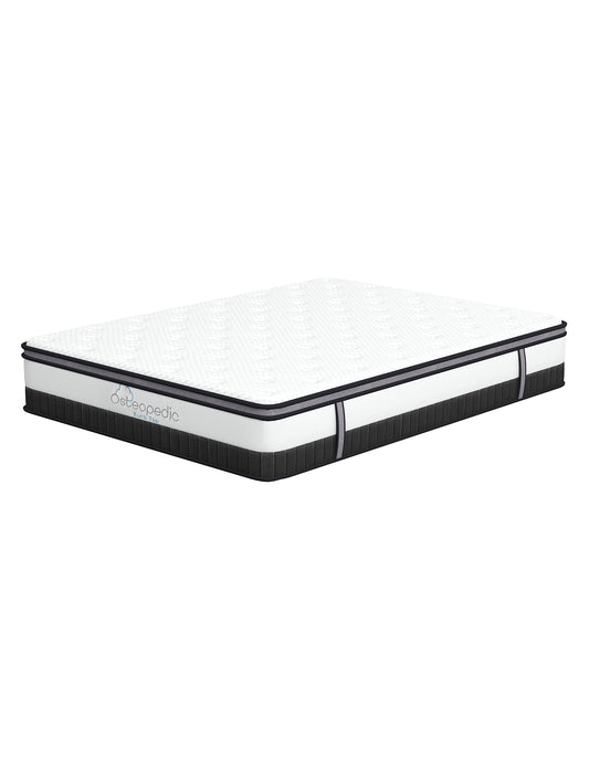 Osteopedic Euro Top Mattress Pocket Spring Medium Firm Hybrid Design Bed 30CM - Double - White V160-205007