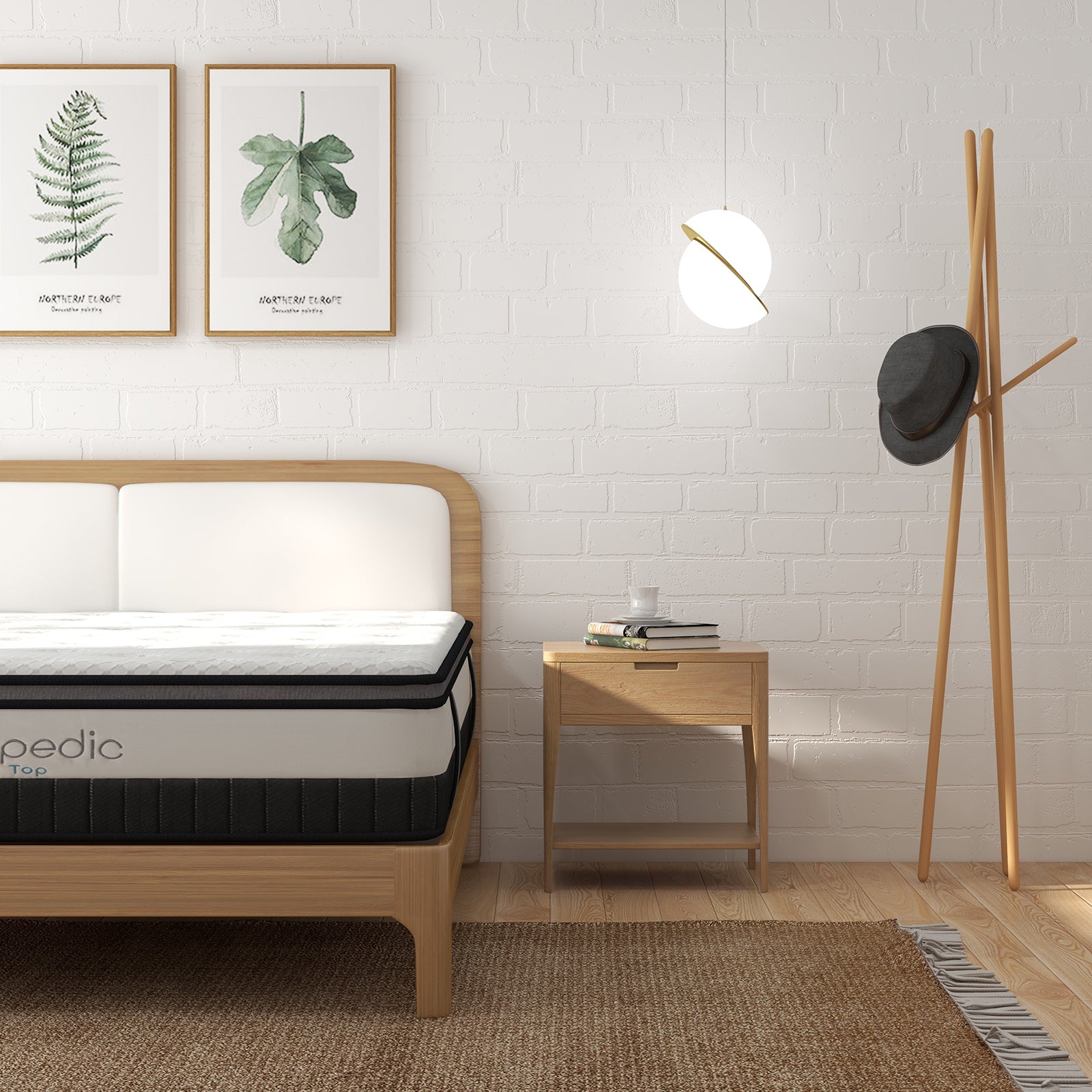 Osteopedic Euro Top Mattress Pocket Spring Medium Firm Hybrid Design Bed 30CM - Queen - White V160-205008