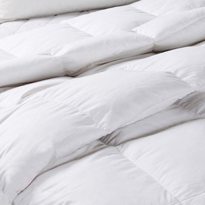 Royal Comfort 50% Goose Feather 50% Down 500GSM Quilt Duvet Deluxe Soft Touch - Queen - White V160-205016