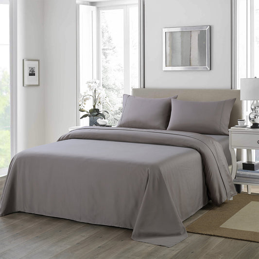 Royal Comfort 1200 Thread Count Sheet Set 4 Piece Ultra Soft Satin Weave Finish - Double - Charcoal V160-205602