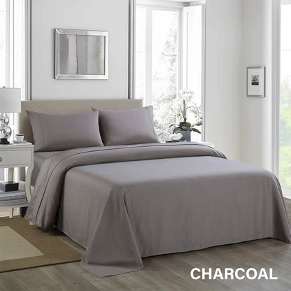 Royal Comfort 1200 Thread Count Sheet Set 4 Piece Ultra Soft Satin Weave Finish - Double - Charcoal V160-205602