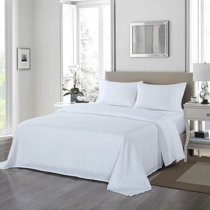 Royal Comfort 1200 Thread Count Sheet Set 4 Piece Ultra Soft Satin Weave Finish - Queen - White V160-205605