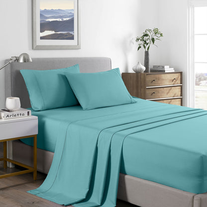 Royal Comfort 2000 Thread Count Bamboo Cooling Sheet Set Ultra Soft Bedding - Queen - Aqua V160-205635