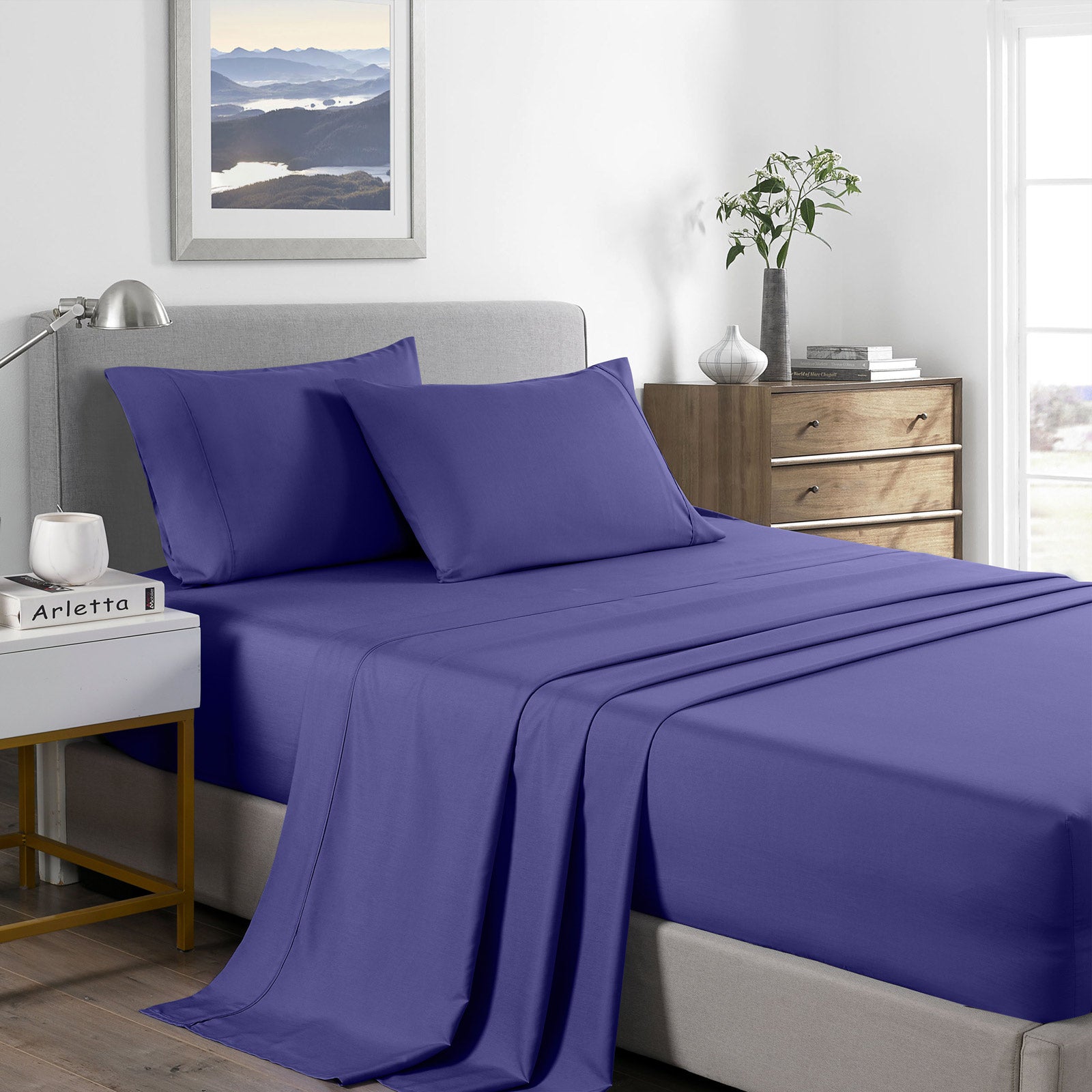 Royal Comfort 2000 Thread Count Bamboo Cooling Sheet Set Ultra Soft Bedding - King - Royal Blue V160-205651