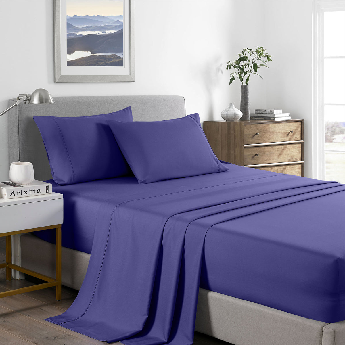 Royal Comfort 2000 Thread Count Bamboo Cooling Sheet Set Ultra Soft Bedding - King - Royal Blue V160-205651