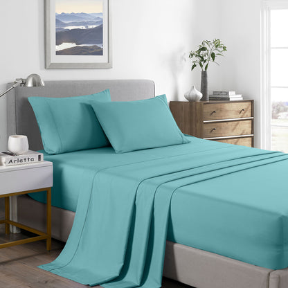 Royal Comfort 2000 Thread Count Bamboo Cooling Sheet Set Ultra Soft Bedding - Single - Aqua V160-205653