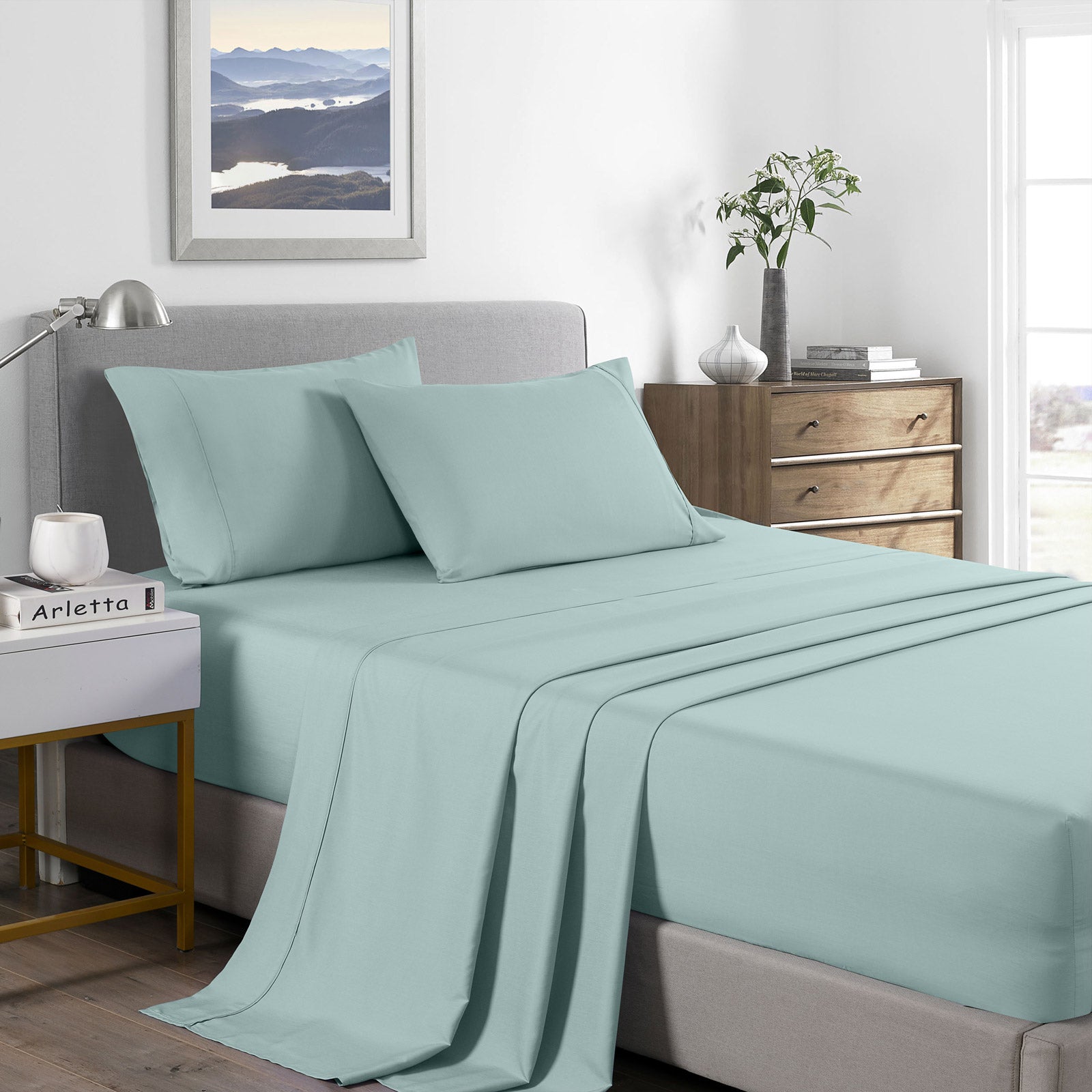 Royal Comfort 2000 Thread Count Bamboo Cooling Sheet Set Ultra Soft Bedding - Single - Frost V160-205655