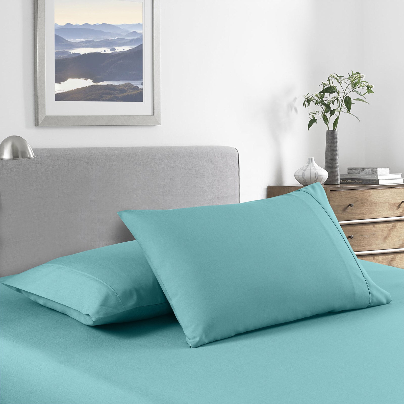 Royal Comfort 2000 Thread Count Bamboo Cooling Sheet Set Ultra Soft Bedding - King Single - Aqua V160-205662