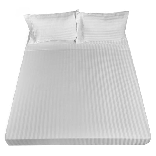 Royal Comfort 1200TC Sheet Set Damask Cotton Blend Ultra Soft Sateen Bedding - Queen - White V160-231655