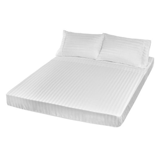 Royal Comfort 1200TC Sheet Set Damask Cotton Blend Ultra Soft Sateen Bedding - Queen - White V160-231655