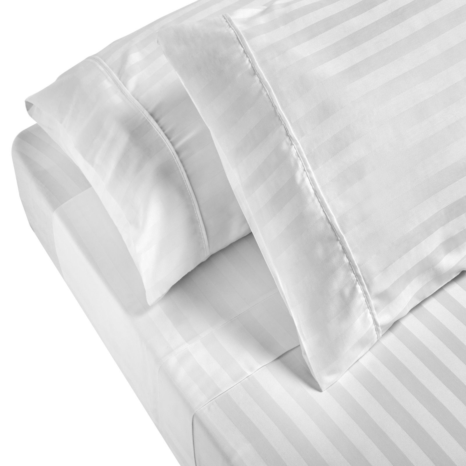 Royal Comfort 1200TC Sheet Set Damask Cotton Blend Ultra Soft Sateen Bedding - Queen - White V160-231655