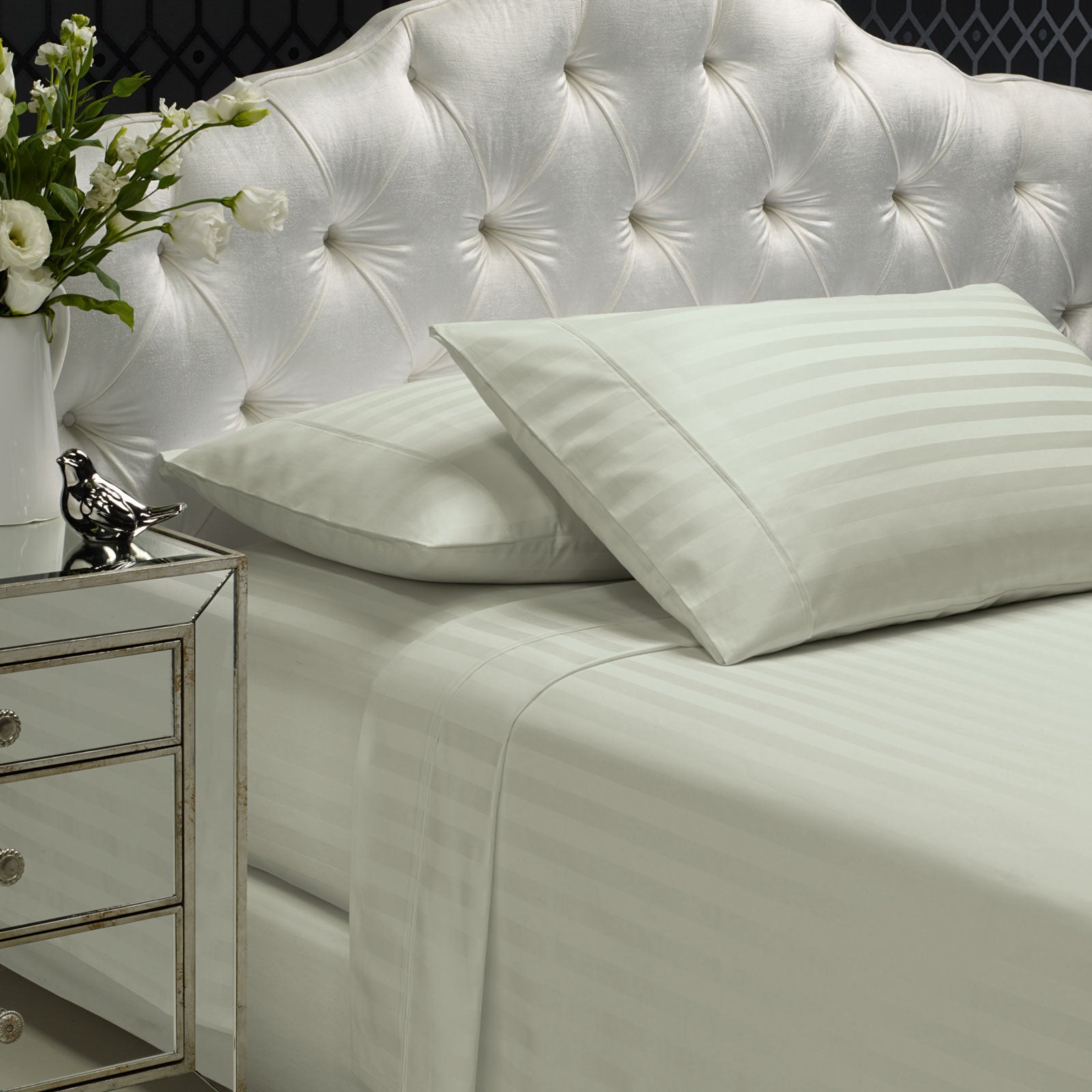 Royal Comfort 1200TC Sheet Set Damask Cotton Blend Ultra Soft Sateen Bedding - Queen - Silver V160-231657