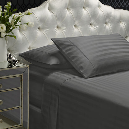 Royal Comfort 1200TC Sheet Set Damask Cotton Blend Ultra Soft Sateen Bedding - King - Charcoal Grey V160-231664